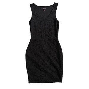 Material Girl - Black bodycon dress with mesh cut outs - Size small